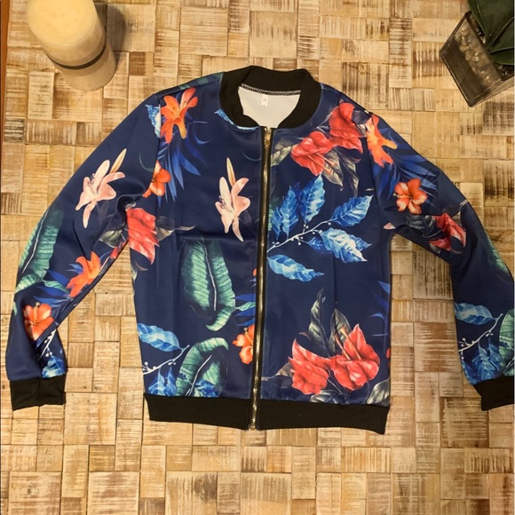 Blue floral bomber jacket - Picture 5 of 5